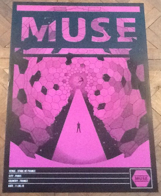 Muse Original Concert Tour Gig Poster Stade De France Paris 11 June 2010