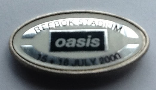 Oasis Original Pin Badge Reebok Stadium Bolton July 2000