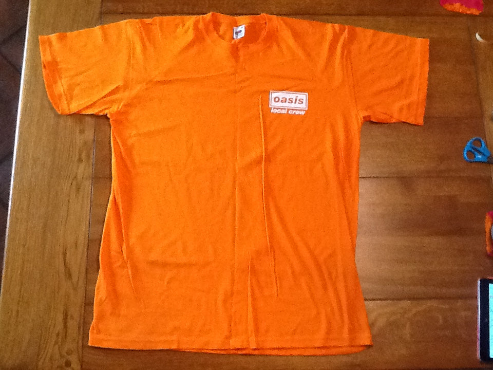 Oasis Original Unused New Orange Local Crew Promo Tour T Shirt 2005
