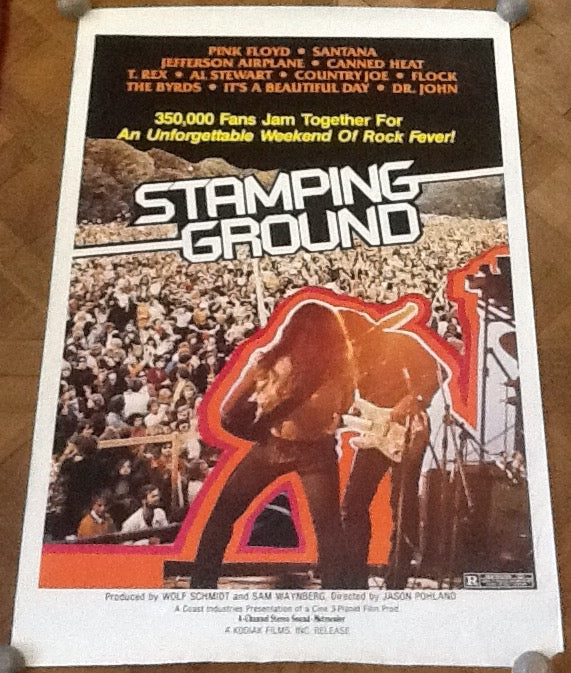 Pink Floyd T.Rex Santana Stomping Ground Film Poster Kralingsebos Rotterdam 1971