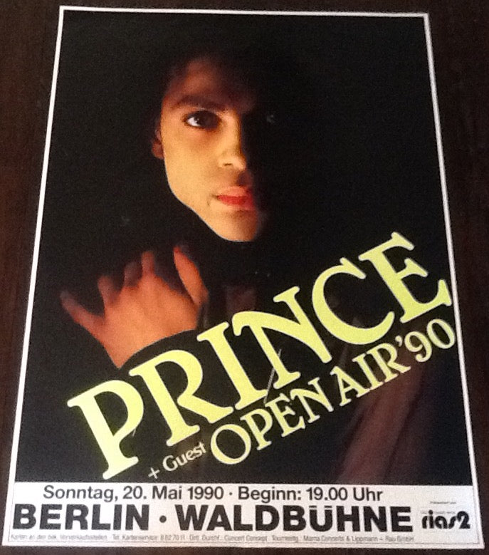 Prince Original Concert Tour Gig Poster Waldbühne Berlin 1990