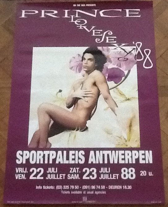 Prince Original Concert Tour Gig Poster Sportpaleis Antwerp 1988