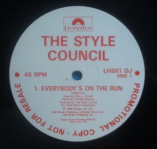 Style Council Everybody's On The Run 3 Track 12" NMint DJ Promo 1989