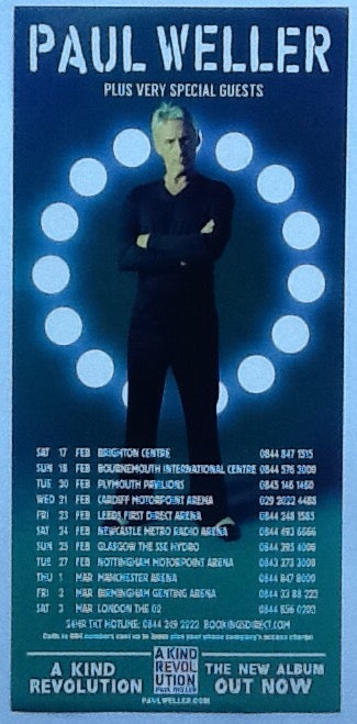 Paul Weller Original Concert Handbill Flyer A Kind Revolution Tour 2018