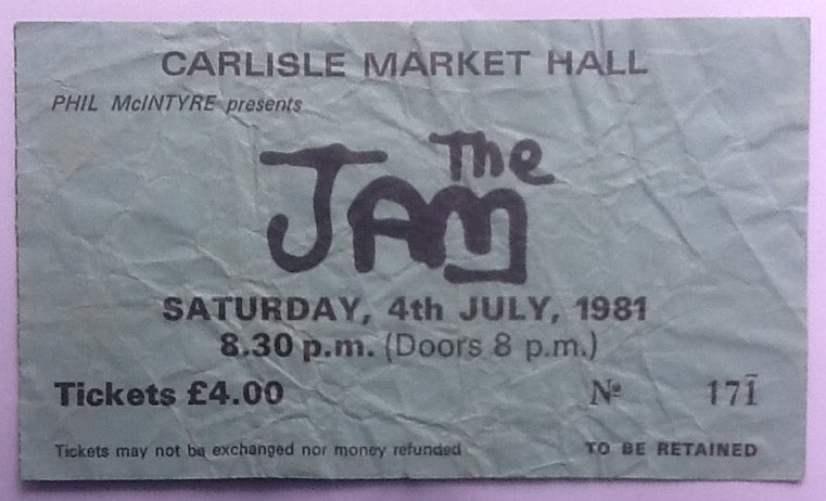 Jam Original Used Concert Ticket Carlisle 1981