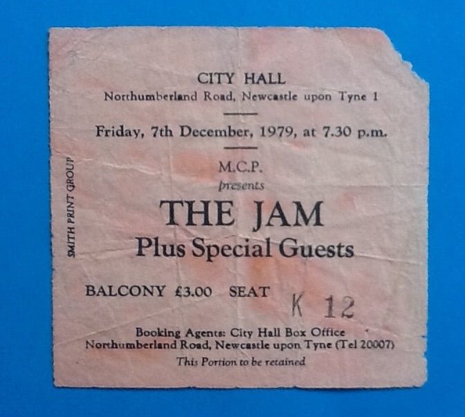 Jam Original Concert Ticket Stub Newcastle 1979