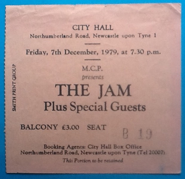 Jam Paul Weller Original Concert Ticket Newcastle 1979