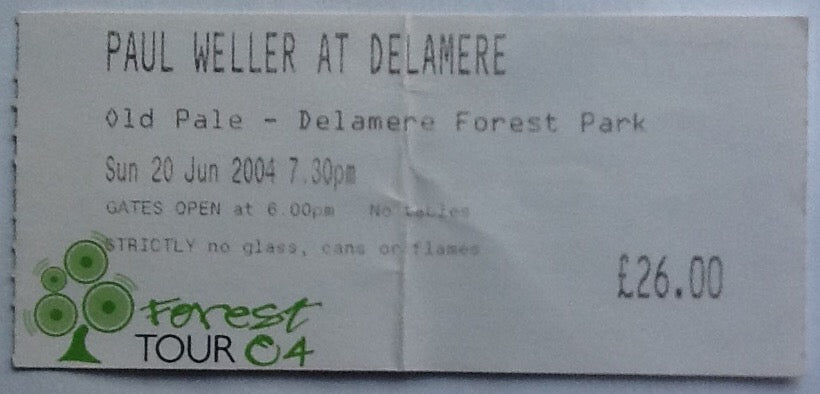 Paul Weller Original Used Concert Ticket Delamere Forest 2004