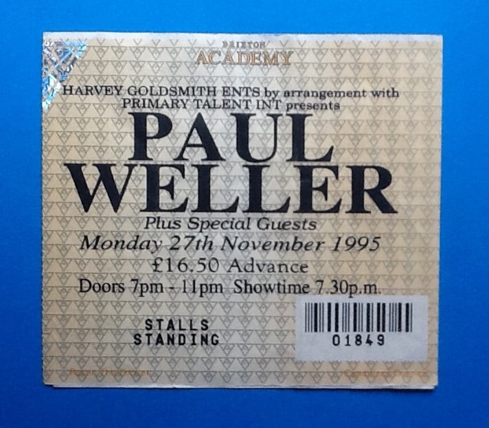 Paul Weller Original Used Concert Ticket  London 1995