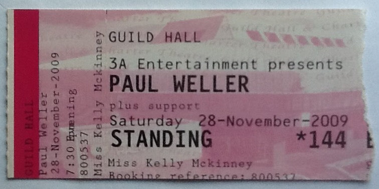 Paul Weller Original Used Concert Ticket Guildhall Preston 2009