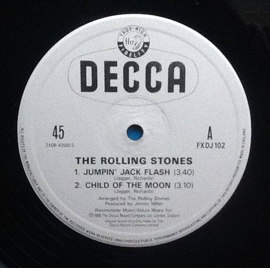 Rolling Stones Jumpin' Jack Flash 3 Track NMint 12" DJ Promo UK 1987