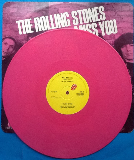 Rolling Stones Miss You 2 Track 12" Pink Vinyl Single Europe 2006