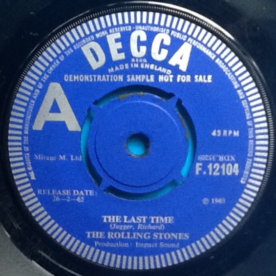 Rolling Stones The Last Time 2 Track 7" Demo UK 1965