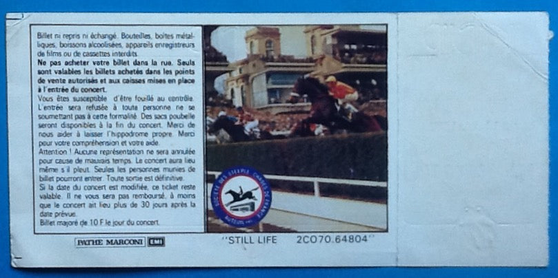 Rolling Stones Original Unused Concert Ticket Hippodrome d’ Auteuil Paris 1982