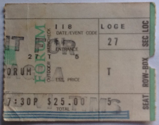 Rolling Stones Original Concert Ticket Benefit for Nicaragua Forum Los Angeles 1973