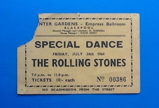 Rolling Stones Original Concert Ticket Blackpool 1964