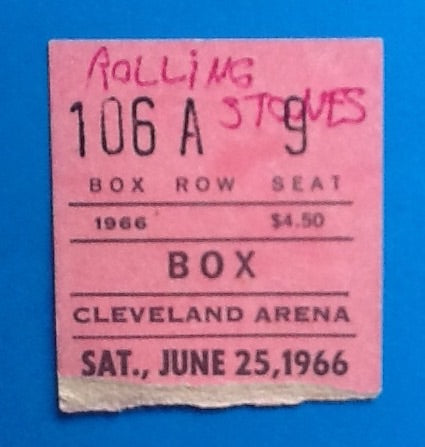 Rolling Stones Original Concert Ticket Ohio 1966