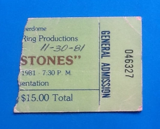 Rolling Stones Santana Iggy Pop Original Concert Ticket Michigan 1981