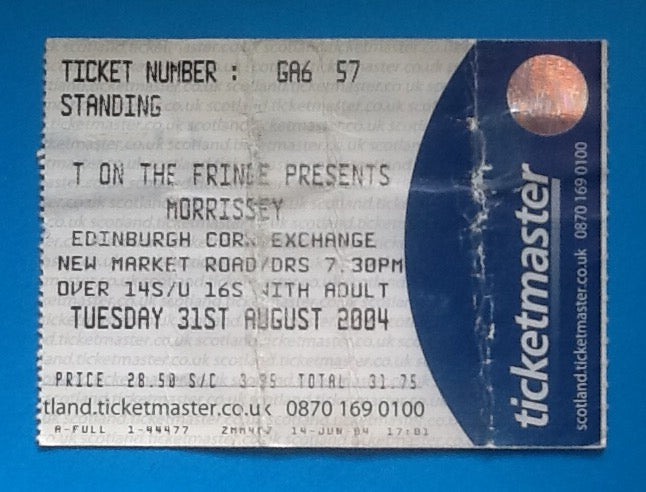 Morrissey Used Concert Ticket Edinburgh 2004