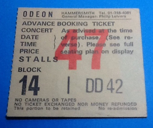 Squeeze Ticket London 1985