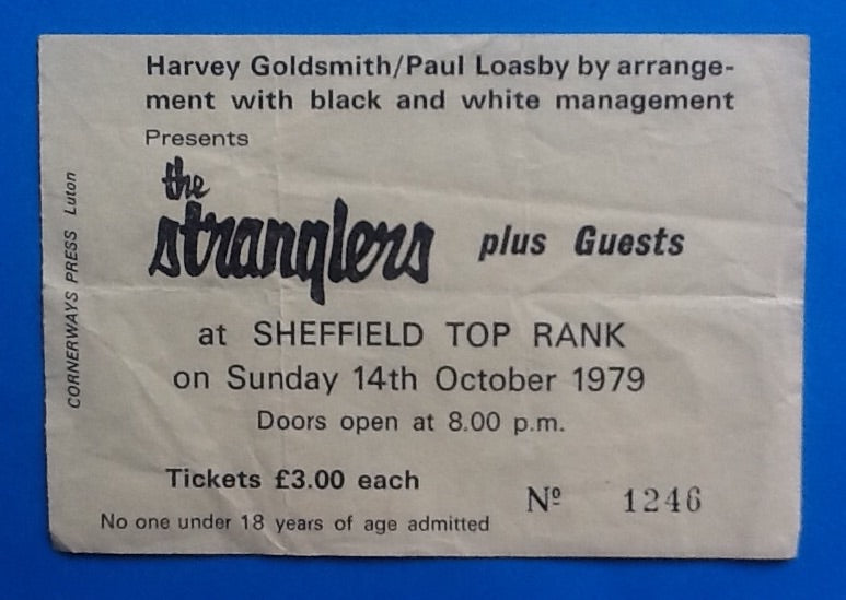 Stranglers Original Concert Ticket Sheffield 1979