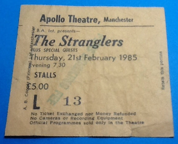 Stranglers Ticket Manchester 1985