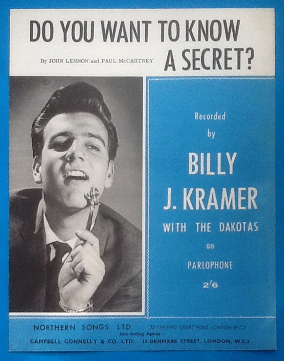 Billy J. Kramer Do You Want to Know a Secret Sheet Music 1963