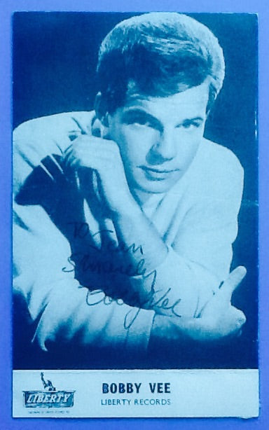 Bobby Vee Autographed  Liberty Publicity Postcard 1960's