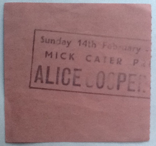 Alice Cooper Original Used Concert Ticket Hammersmith Odeon London 14th Feb 1982