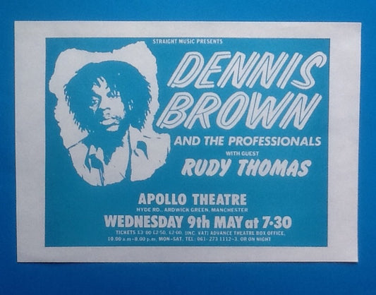 Dennis Brown Original Handbill Flyer Manchester 1979