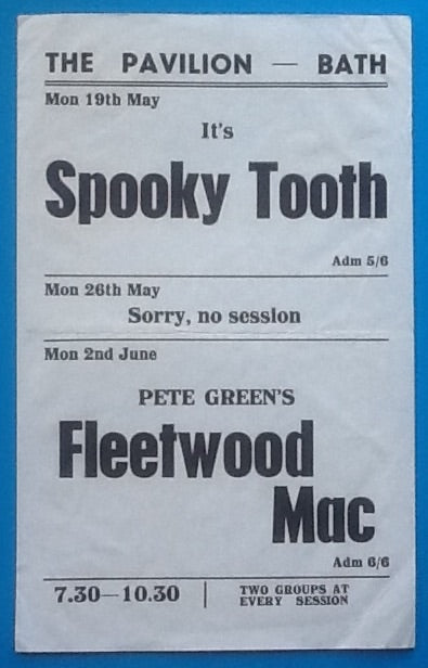 Fleetwood Mac Handbill Flyer Bath 1969