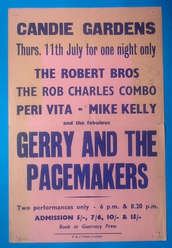 Gerry and the Pacemakers Concert Poster Guernsey 1963