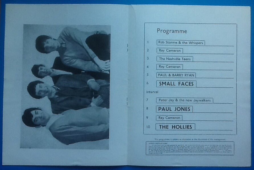 Hollies Small Faces Programme UK 1966
