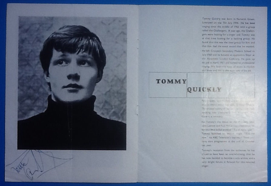 Kinks Tommy Quickly Remo Four Autographed Programme Torquay 1964