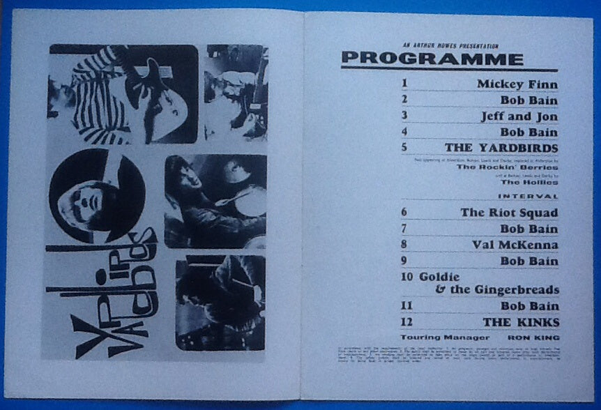 Kinks Yardbirds Programme UK 1965