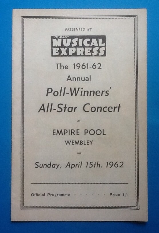 Cliff Richard Helen Shapiro NME Poll Winners Programme Wembley 1962