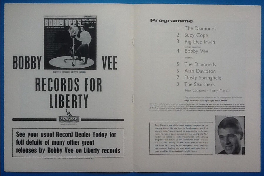 Searchers Dusty Springfield Bobby Vee UK Tour Programme 1964