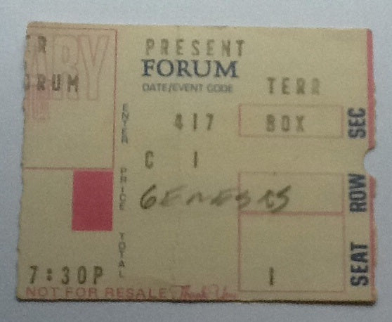 Genesis Concert Ticket Forum 1978