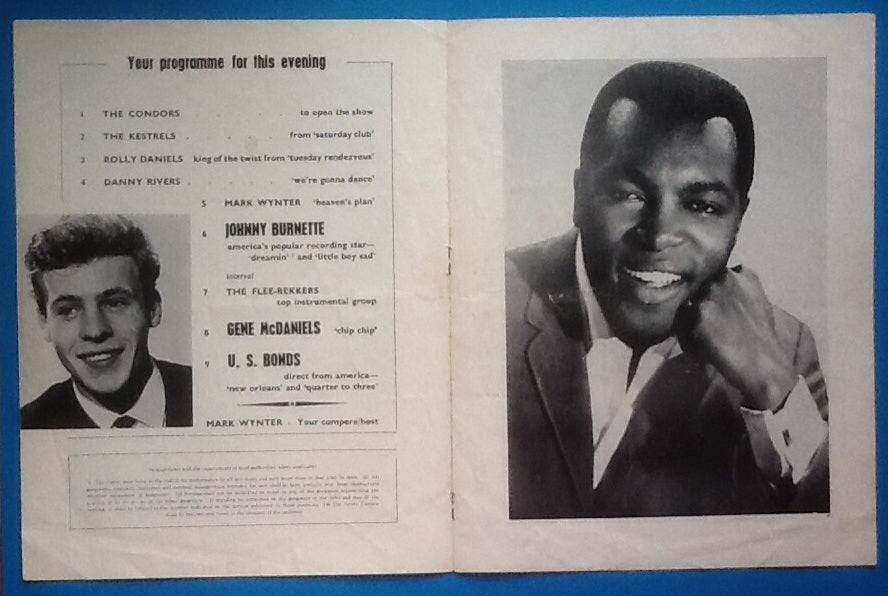 U.S. Bonds, Johnny Burnette, Gene McDaniels UK Programme 1962