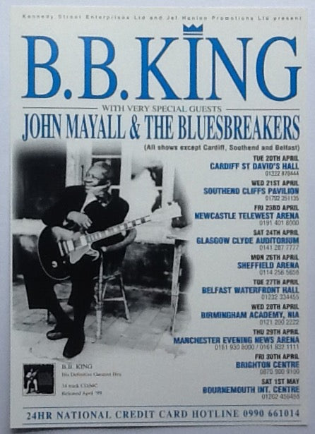 B.B. King John Mayall Original Concert Handbill Flyer UK Tour 1999
