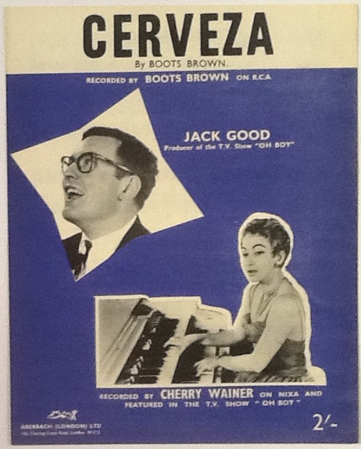 Boots Brown Jack Good and Cherry Wainer Cerveza Original Mint Sheet Music 1958