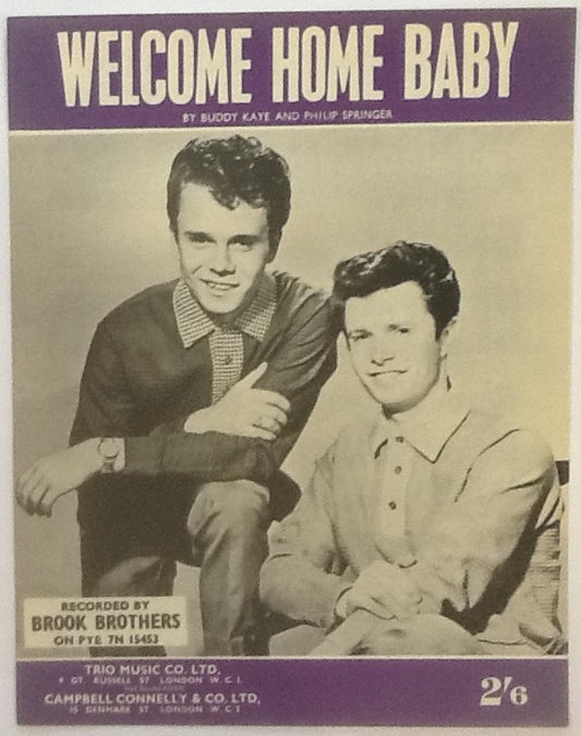 Brook Brothers Welcome Home Baby Original Mint Sheet Music 1962