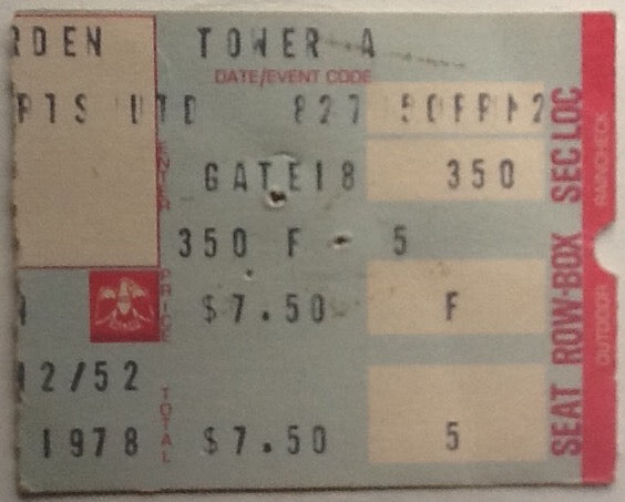 Black Sabbath Van Halen Original Used Concert Ticket Madison Square Garden New York 1978
