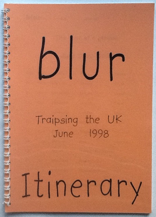Blur Original Concert Tour Itinerary Traipsing The UK Tour June 1998