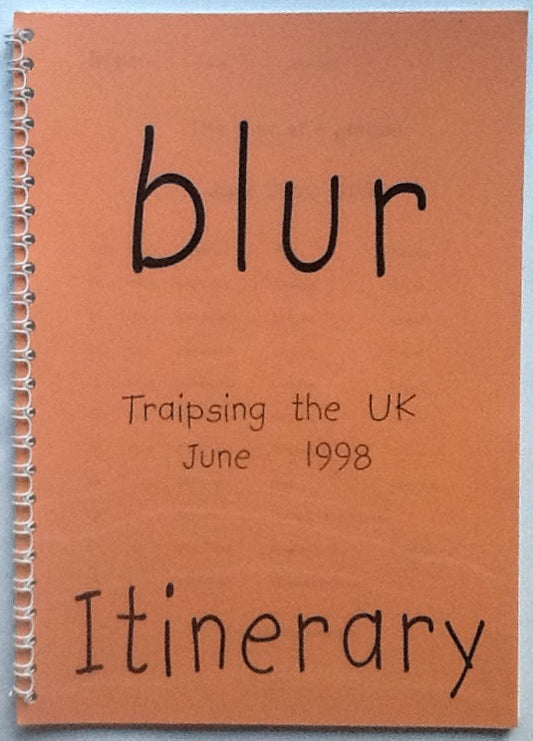 Blur Original Concert Tour Itinerary Traipsing The UK Tour June 1998