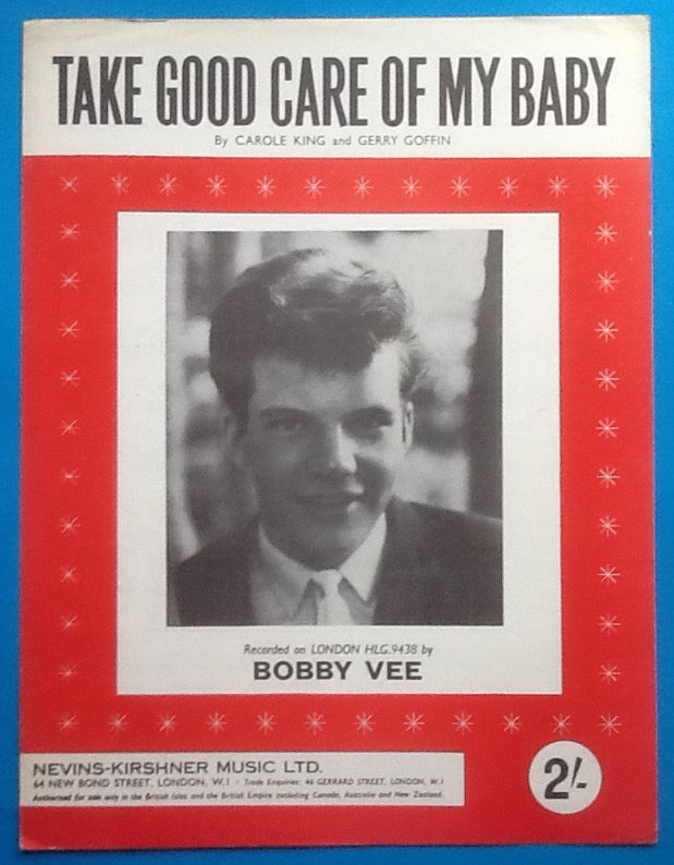Bobby Vee Take Good Care of My Baby Sheet Music 1961