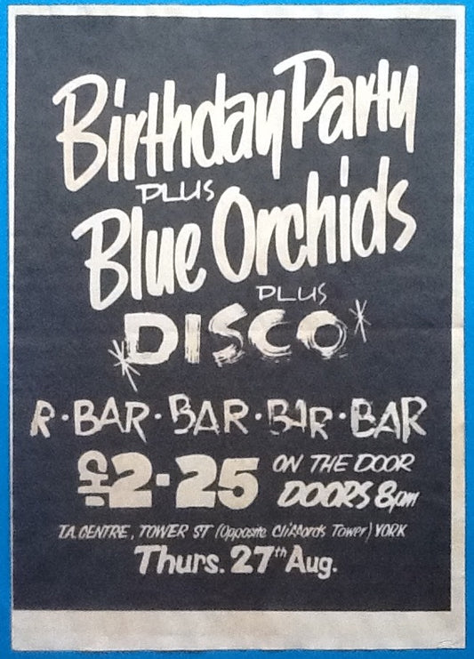 Birthday Party Blue Orchids Original Concert Handbill Flyer York 1981