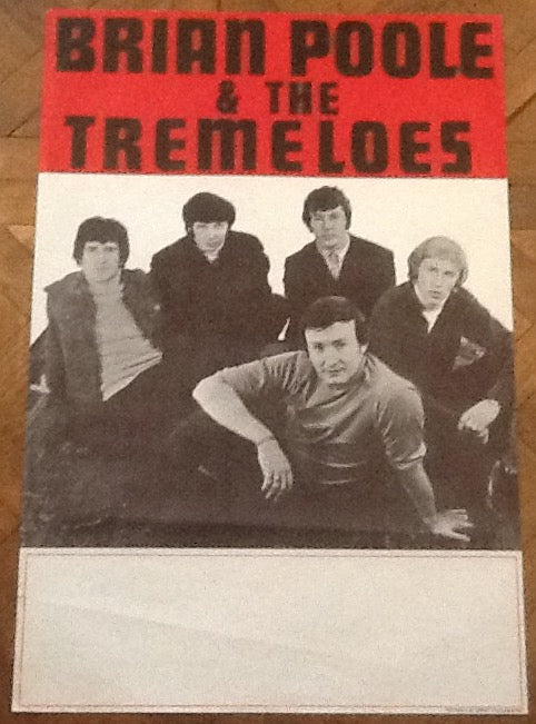 Brian Poole & The Tremeloes Original Concert Tour Gig Poster UK Tour 1967