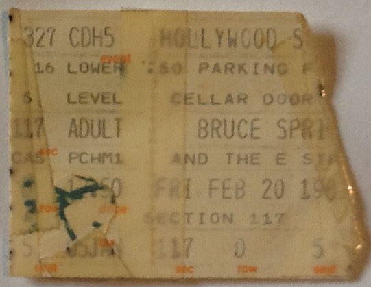 Bruce Springsteen Original Used Concert Ticket Hollywood Sportatorium Florida 1981