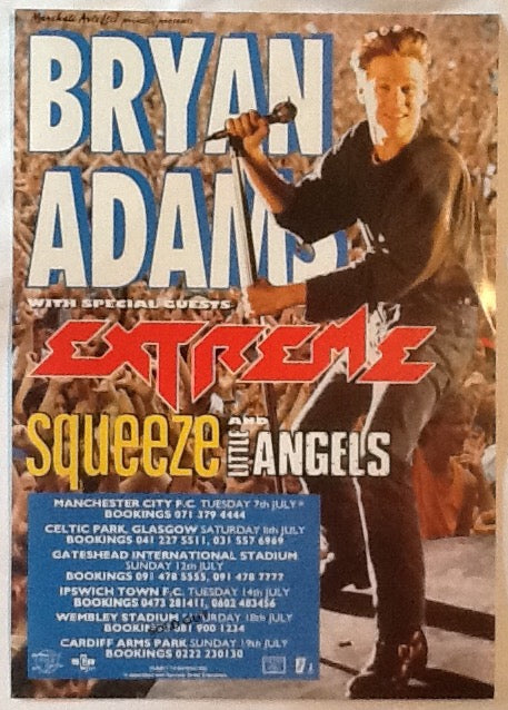 Bryan Adams Extreme Squeeze Original Handbill Flyer Waking Up the World Tour 1992